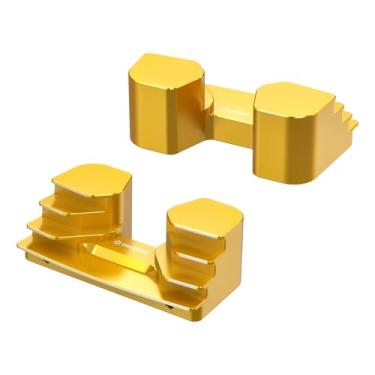 Imagem de NICECNC Capa de vela de ignição com aletas compatível com Harley Dyna CVO Fat Bob FXDFSE 2009, Low Rider FXDL 1993-2017, Street Bob FXDBP 2016, See Fitment, ouro