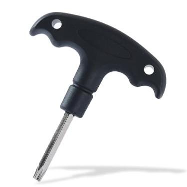 Imagem de MCSDFN Ferramenta de chave de golfe com alça de plástico, chave de torque de golfe de aço inoxidável, ferramenta de ajuste de cabeça de golfe para adaptador de eixo de motorista de clube, torque, T25