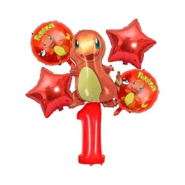 Imagem de Conjunto De Balões De Aniversário Pokémon Pikachu Squirtle Charmander 
