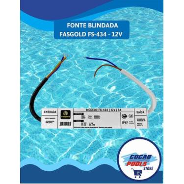 Imagem de FONTE BLINDADA LED de Piscina 12V - Fasgold Modelo FS 434/12V/5ª - FAS