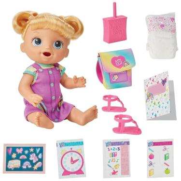 Imagem de Boneca Hora da Escola com Acessórios Educativos para Crianças Acima de 3 Anos, Baby Alive, Cabelo Loiro