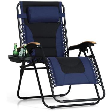 Imagem de Cadeira Reclinável Ajustável Gravidade Zero com Apoio de Cabeça, PHI VILLA, Azul