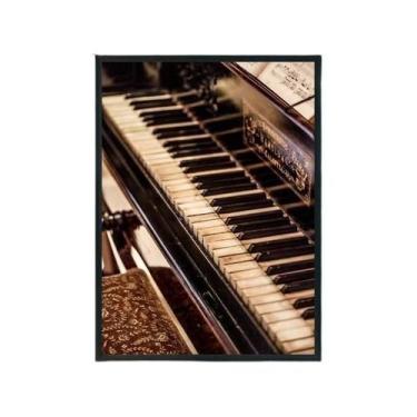 Imagem de Quadro Decorativo Fotografia Piano Com Vidro 24X18Cm - Quadros On-Line