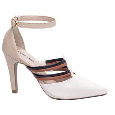 Imagem de Sapato Social Scarpin Salto Alto Noiva Varias Cores Torricella, Bege, 