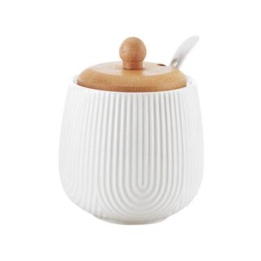 Imagem de Açucareiro de Cerâmica e Bambu com Colher Hauskraft Oásis