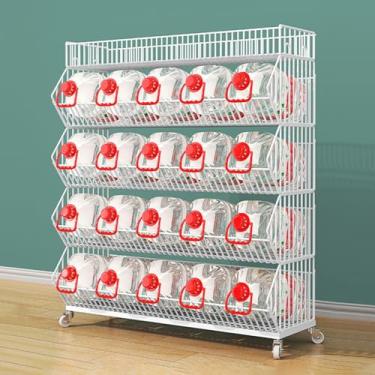 Imagem de Suporte grande de exibição de frutas e legumes, prateleira de supermercado comercial de chão com rodas, suporte de salgadinho/saco de chips para lojas de conveniência (90 x 45 x 140 cm/35,4 x 17,7 x