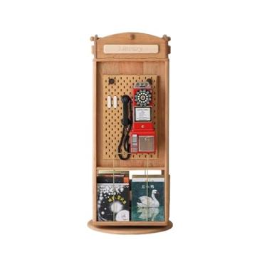 Imagem de Estante rotativa para livros, estante de livros de 360 graus, prateleira para livros ilustrados de madeira maciça, armário de exibição de chão prateleira independente para livros