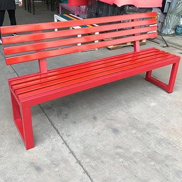 Imagem de Banco de jardim externo para pátio, combinação de ferro de madeira, banco de metal para pátio, assentos de móveis externos para 2-3 pessoas, banco de parque à prova de intempéries, perfeito para