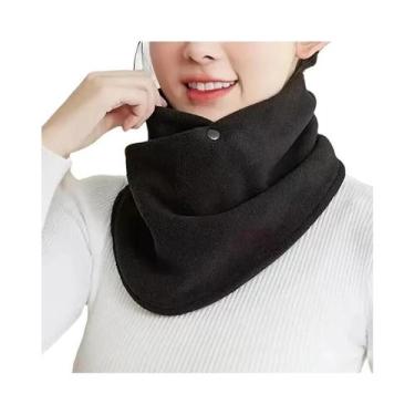 Imagem de Cachecol De Veludo Grosso Com Fecho De Pressão, Quente E Corta-Vento, 