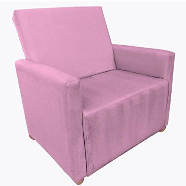 Imagem de Poltrona Cadeira De Descanso Tamanho Plus Larissa Rosa Size C/Uma Almofada - Moveis Aguias