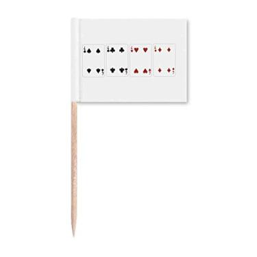 Imagem de 4 bandeiras de palito de dente com padrão de clube de diamante espada de coração para decoração de festa
