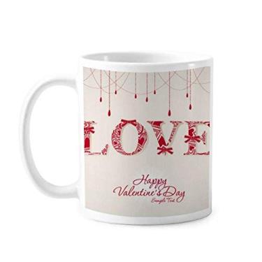 Imagem de Love Happy Valentine's Day Caneca vermelha cerâmica xícara de café porcelana louça