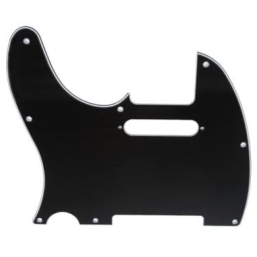 Imagem de Musiclily Canhoto 8 Furos Escudo Tele Pickguard para Guitarra Fender EUA/Mexicana Telecaster Standard Estilo Moderno, 3 Camadas Preto