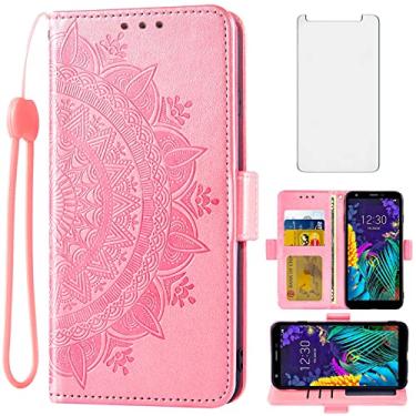 Imagem de Asuwish Compatível com LG Aristo 4/Astro 4+ Plus/Tribute Royal X320/Escape Plus/Journey LTE L322DL/K30 2019/Arena 2/X2/Prime 2 Capa protetora de tela flip para celular K 30 ouro rosa