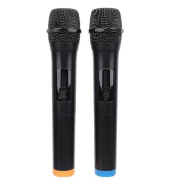 Imagem de Microfone de Mão de 2 Unidades, Microfone de Mão Sem Fio UHF Com Receptor 2.4G, Microfone de Bobina Dinâmica de Redução de Ruído para karaokê Festa Canto Casamento