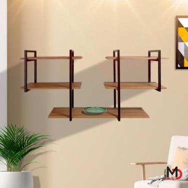 Imagem de Prateleira Industrial Suspensa Design Moderno e Elegante Para Sala Esc