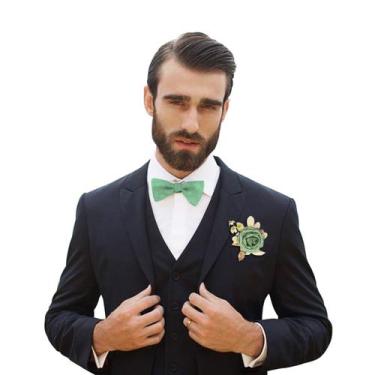 Imagem de Broche Lapela Noivo Padrinho Casamento Flor De Cetim Verde - Anjo Da M