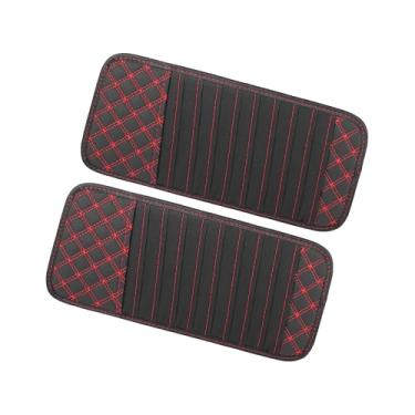 Imagem de ACROPIX 2 peças de estojos de armazenamento de viseira de CD de carro organizador de viseira de sol com 10 capas de armazenamento de DVD preto com linha vermelha peças de carro
