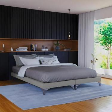 Imagem de Cama Oriental Premium Queen Veludo Cinza - CONCEPT ESTOFADOS