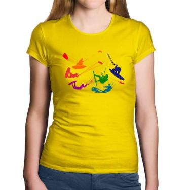 Imagem de Baby Look Algodão Kite Surf Freestyle - Foca na Moda, Amarelo, GGG