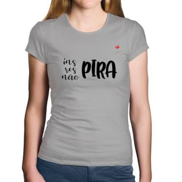 Imagem de Baby Look Algodão Inspira, respira, não pira - Foca na Moda, Cinza, G