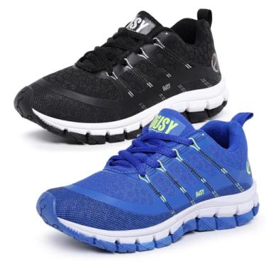 Imagem de Kit 2 Tênis Casual Infantil Menino Esporte Masculino Escola Macio (Preto+Azul, BR, Criança de 4 a 8 anos, Numérico, 27)