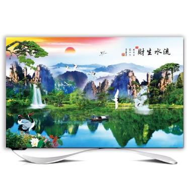 Imagem de Capa de TV com pintura a tinta, capa protetora contra poeira de 32 a 85 polegadas, proteção universal à prova de poeira, capa protetora de tela LCD LED para interior novo capô de televisão tipo 03||55