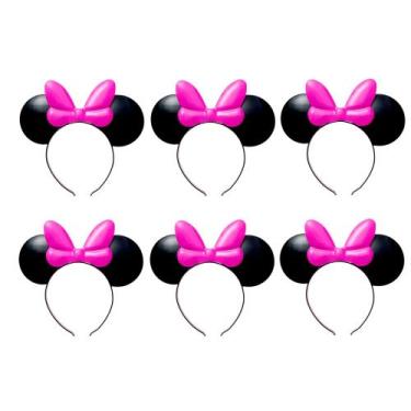 Imagem de Kit 6 Tiara de Orelhas do Tipo Minnie para Festa Aniversário infantil 