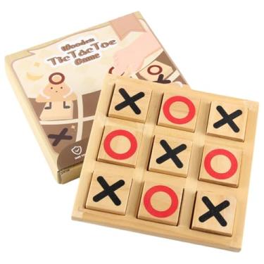 Imagem de Wooden Tic Tac Toe Game - 5.9 Inch Small Travel Board Games - Tic Tac Toe Coffee Table Decor
