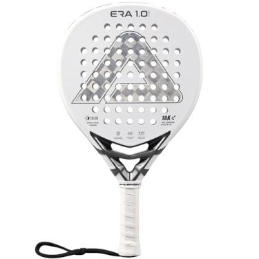 Imagem de AMA SPORT Raquete de padel ERA 1.0, superfície de fibra de carbono 18K com memória EVA, núcleo flexível, raquete de raquete de raquete leve com controle de potência e precisão para jogadores