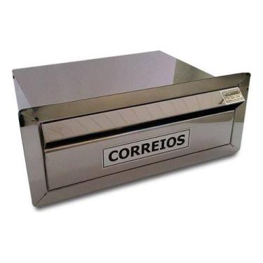 Imagem de Caixa Correio Inox P/ Muro Com Aba - Aisi304 Frente Escovada - CASINOX