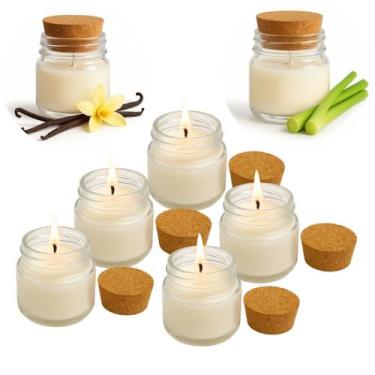 Imagem de Kit 6 Velas Aromáticas Lembrancinha Casamento Batizados - FantasiaKids