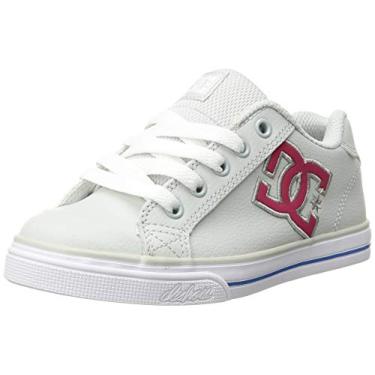 Imagem de DC Kids Chelsea Tênis de skate (criança pequena/criança grande), Cinza/rosa, 11 Little Kid