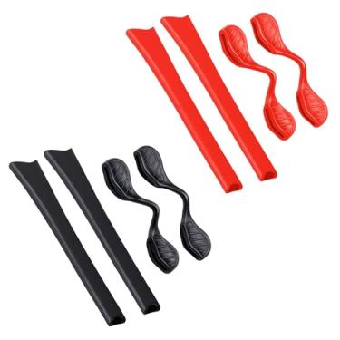 Imagem de BLAZERBUCK Kits de meias de reposição para óculos de sol Oakley Radar Path/Radar Range/Radar Edge/Radar Pitch – Preto + Vermelho