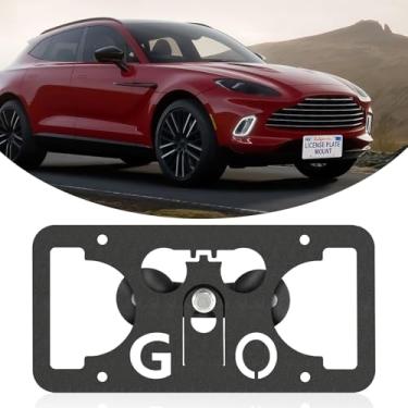 Imagem de Moldura frontal sem furadeira compatível com Aston Martin DBX 2021-2024 Suporte de montagem de grade de placa de carro antifurto Capas de etiqueta de carro à prova de ferrugem, acessórios de carro à