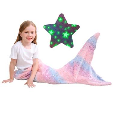 Imagem de Cobertor de cauda de sereia Softan Kids Glow in The Dark 17x39