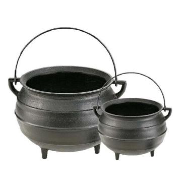 Imagem de Kit 2 Caldeirão Panela Extramil Tripé Ferro Fundido 1L E 4L. - FUMIL