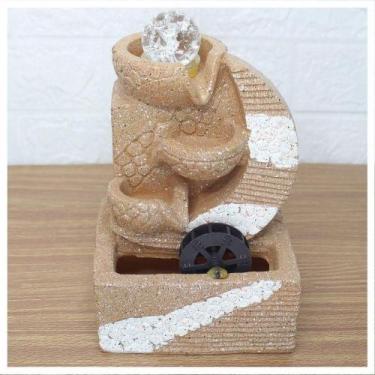 Imagem de Fonte De água Decorativa Cascata 3 Quedas Com Roda D'água Luz Led Bivo