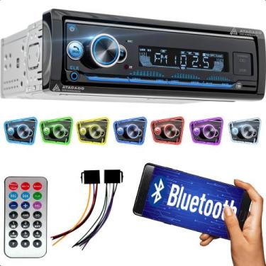 Imagem de Radio Para Carro aparelho de som Automotivo Bluetooth Potente fm entra