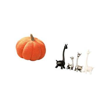 Imagem de Fenteer Almofadas de Abóbora de Halloween, Estatuetas de Girafa, Almofadas Decorativas de Cerâmica, Almofadas de Sofá, Estátuas de Travesseiros de Pelúcia Cri