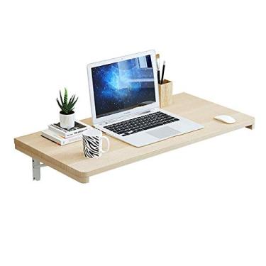 Imagem de LXB Mesa de computador para uso doméstico, mesa dobrável de parede, mesa dobrável de folhas suspensas, mesa de jantar e cozinha dobrável, mesa de computador, mesa de parede de madeira/60 x 40 cm