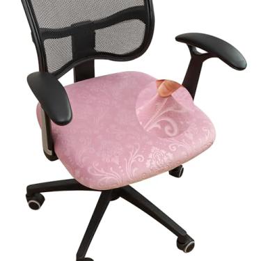 Imagem de FORCHEER Capa de assento para cadeira de escritório rosa stretch veludo deak capa de almofada 50,8 x 50,8 cm, 1 peça lavável