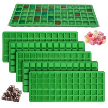 Imagem de PercyEffie 5 peças de moldes de silicone para congelador, acessórios de secagem de congelamento, moldes de silicone para congelador, alimentos para chocolate, doces, mini cubo de gelo, molde de