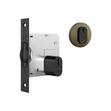 Imagem de Fechadura Rolete Para Porta Pivotante 1005 Roseta Redonda Antíque 45mm