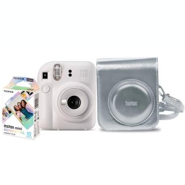 Imagem de Kit câmera Instantânea Fujifilm instax mini 12 BRANCO MARFIM + bolsa + filme Mermaid Tail com 10 fotos