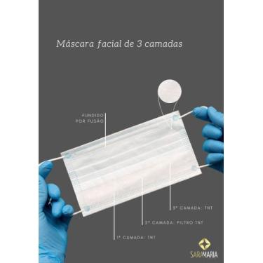 Imagem de mascara descartável branca - sara maria 