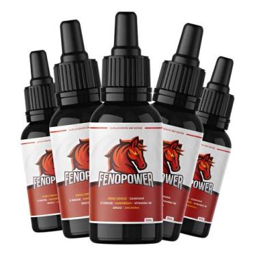 Imagem de 5 Frascos Vitamina B6, Arginina, Zinco, Vigor Masculino 30 ml - FenoGo