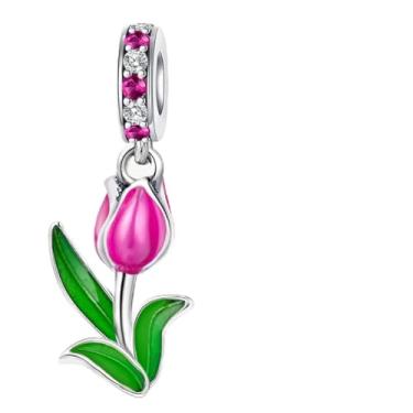 Imagem de 1 peça de berloque de prata elegante para mulheres, faça você mesmo e roupa diária combinando joias decoração presente para mamãe, 23.5*9.4mm, Prata, Sem Pedra Preciosa