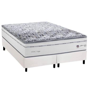 Imagem de Cama Box King: Colchão Molas Ensacadas Herval Maxspring C1723 + Base Crc Corano White (193x203)