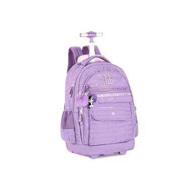 Imagem de Mochila escolar Carrinho RB Feminina Escolar Rodinha Grande (Lilas)